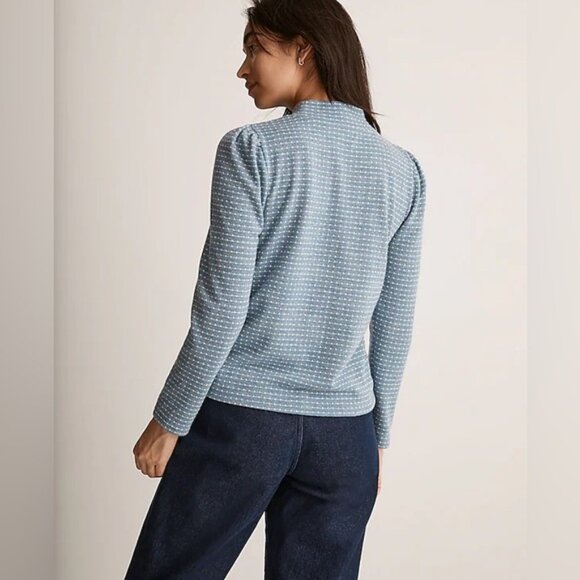 Madewell Jacquard Puff-Sleeve Mockneck Top - Picture 6 of 6